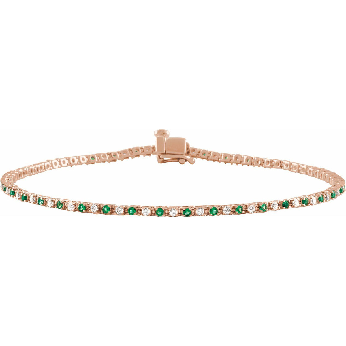Pulseira riviera esmeralda – Ouro Rosé 14k