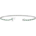 Pulseira riviera esmeralda – Ouro Branco 14k