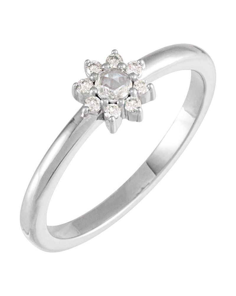 Anel Halo em Ouro 14k com Diamantes Naturais – Modelo 3