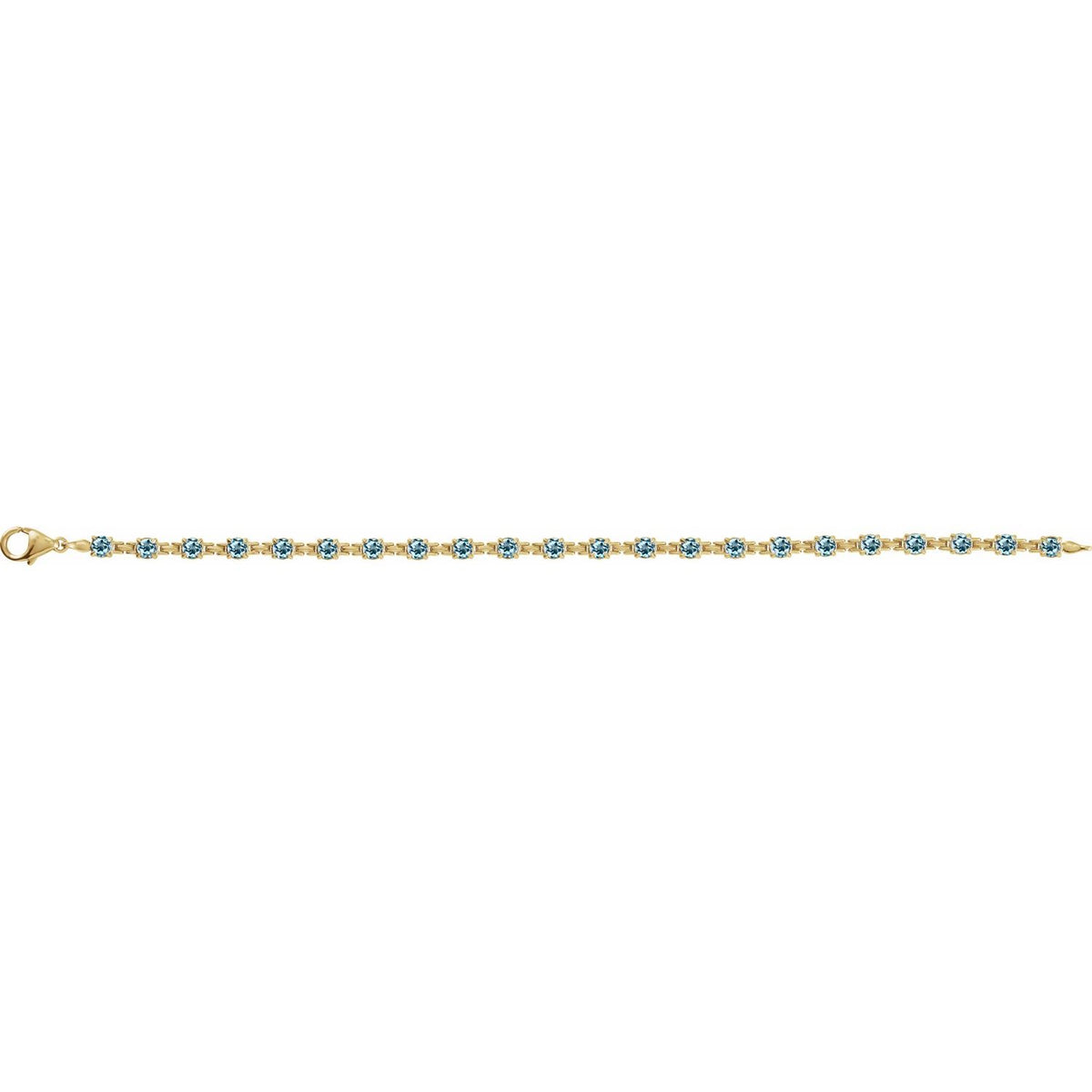 Pulseira riviera topázio azul – Ouro Amarelo 14k