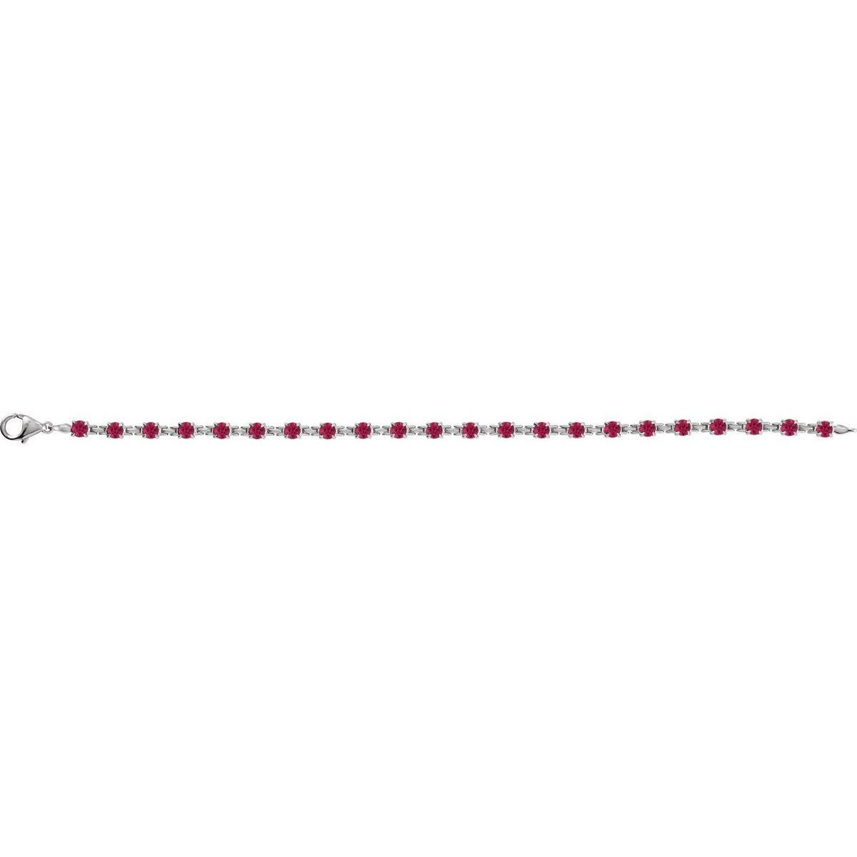 Pulseira riviera rubi – Ouro Branco 14k
