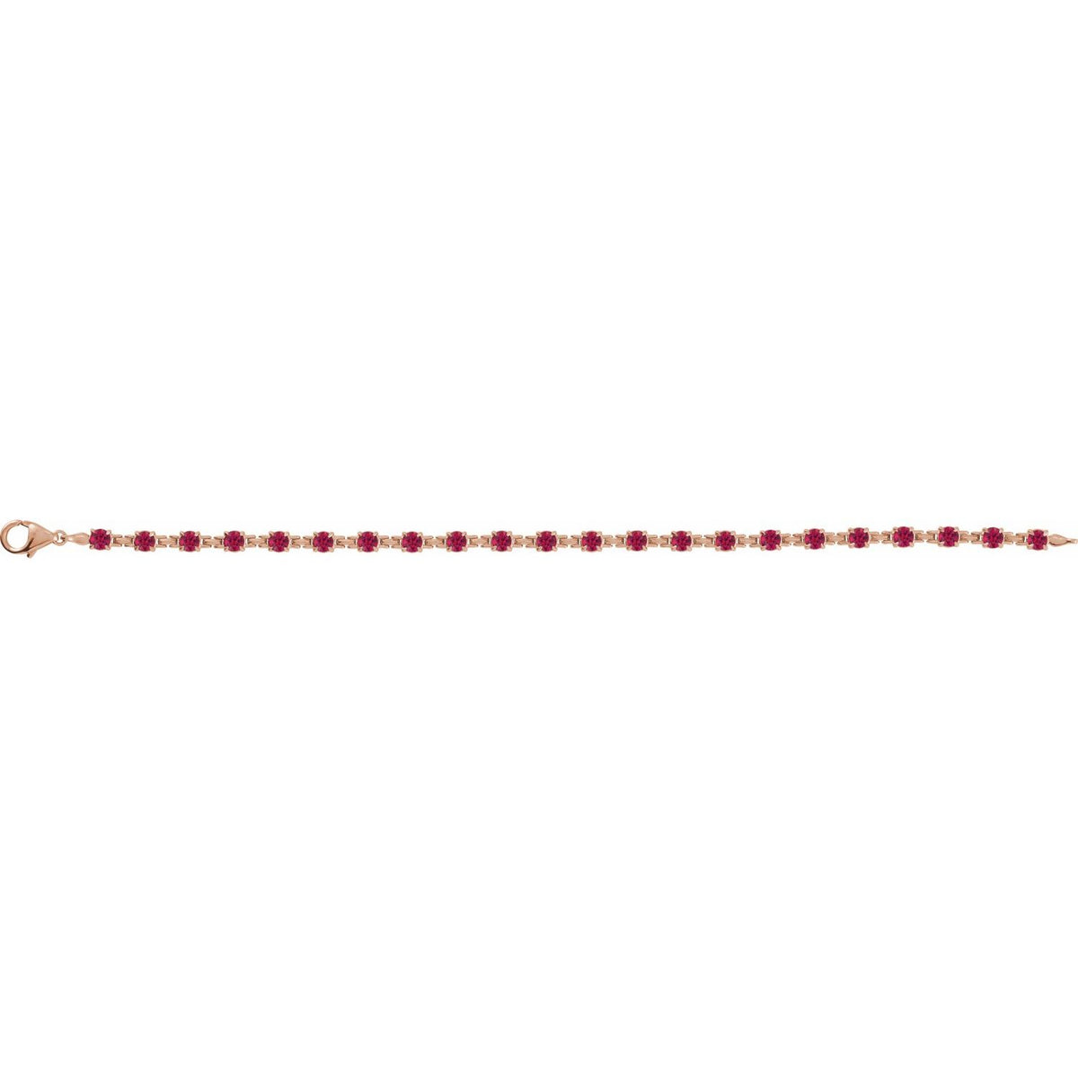 Pulseira riviera rubi – Ouro Rosé 14k