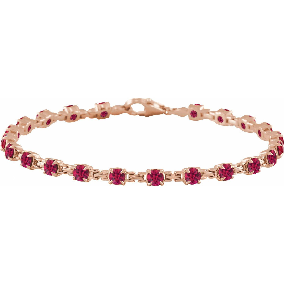 Pulseira riviera rubi – Ouro Rosé 14k