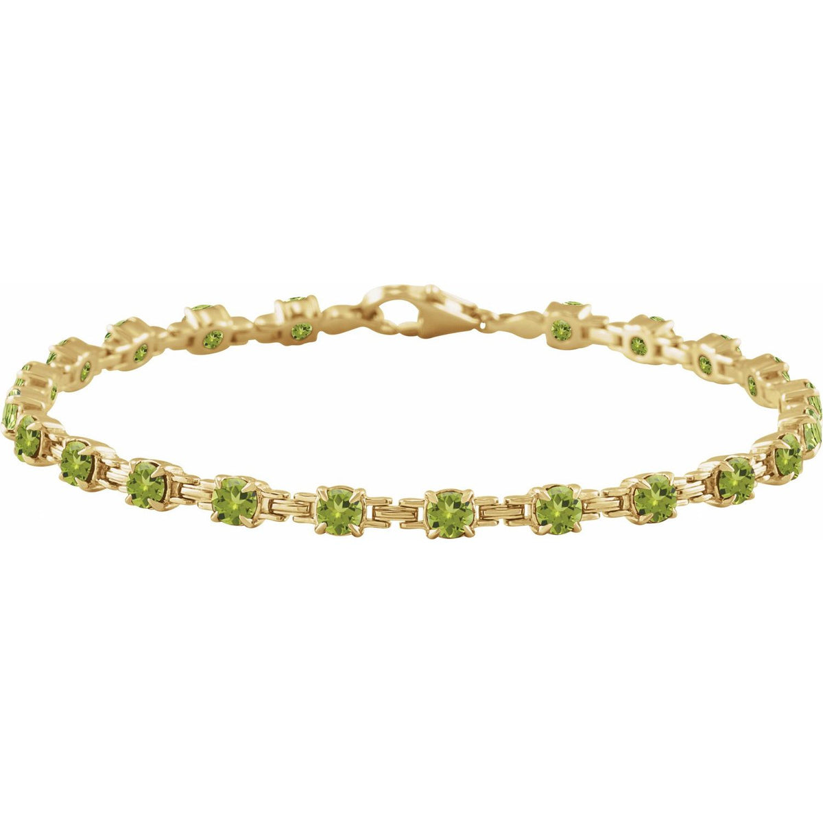 Pulseira riviera peridoto – Ouro Amarelo 14k