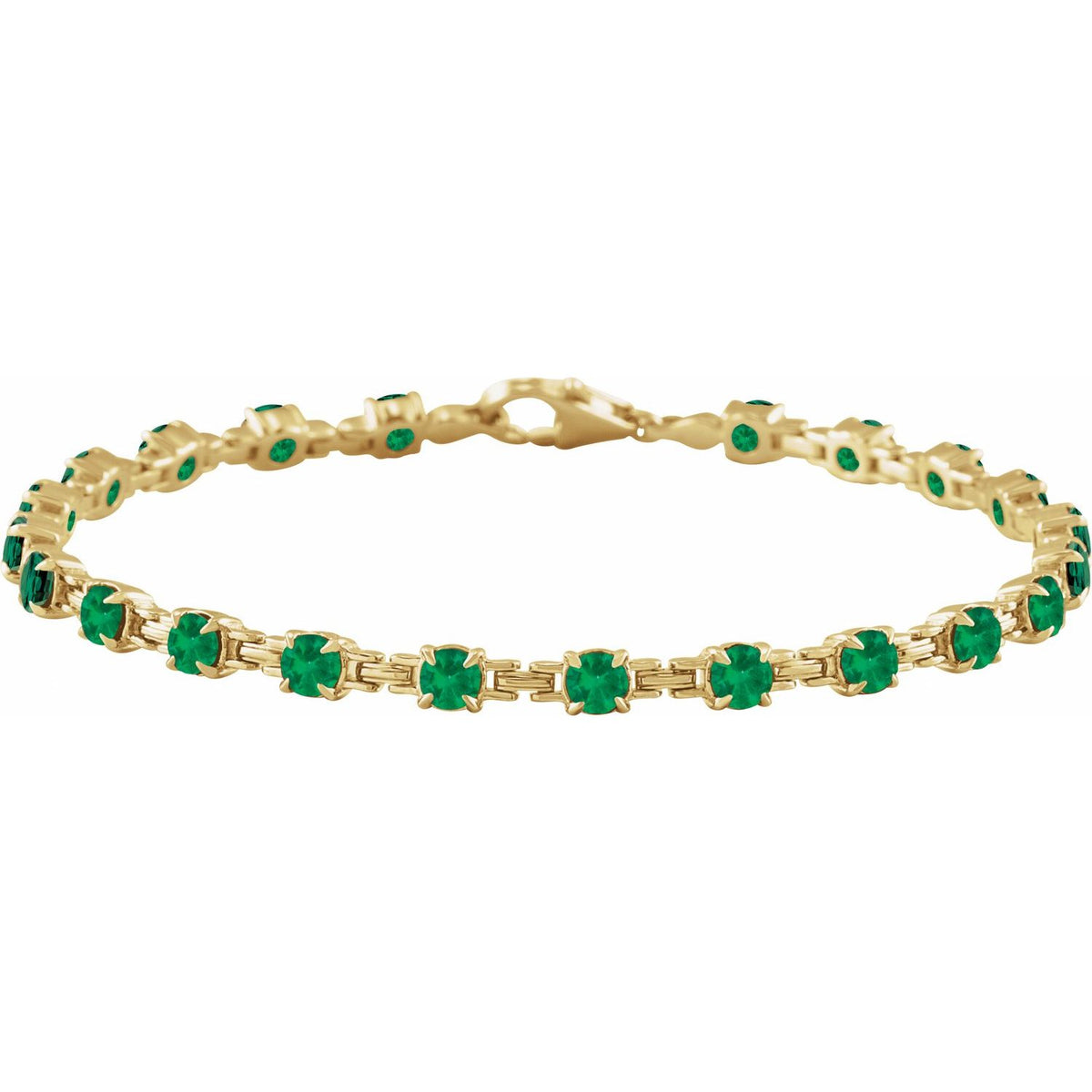 Pulseira riviera esmeralda – Ouro Amarelo 14k