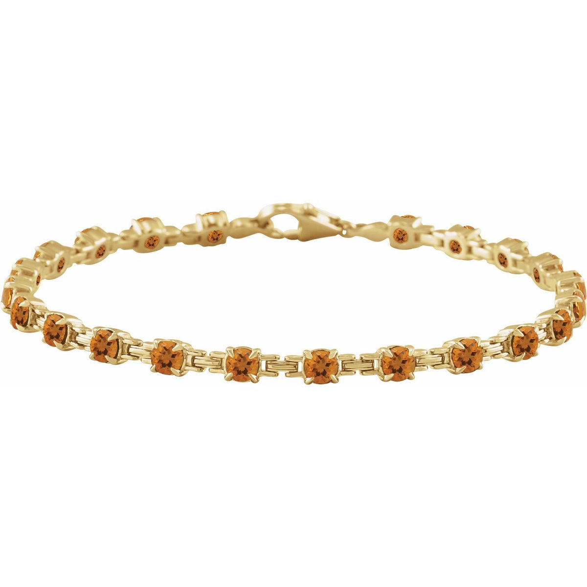 Pulseira riviera citrino – Ouro Amarelo 14k