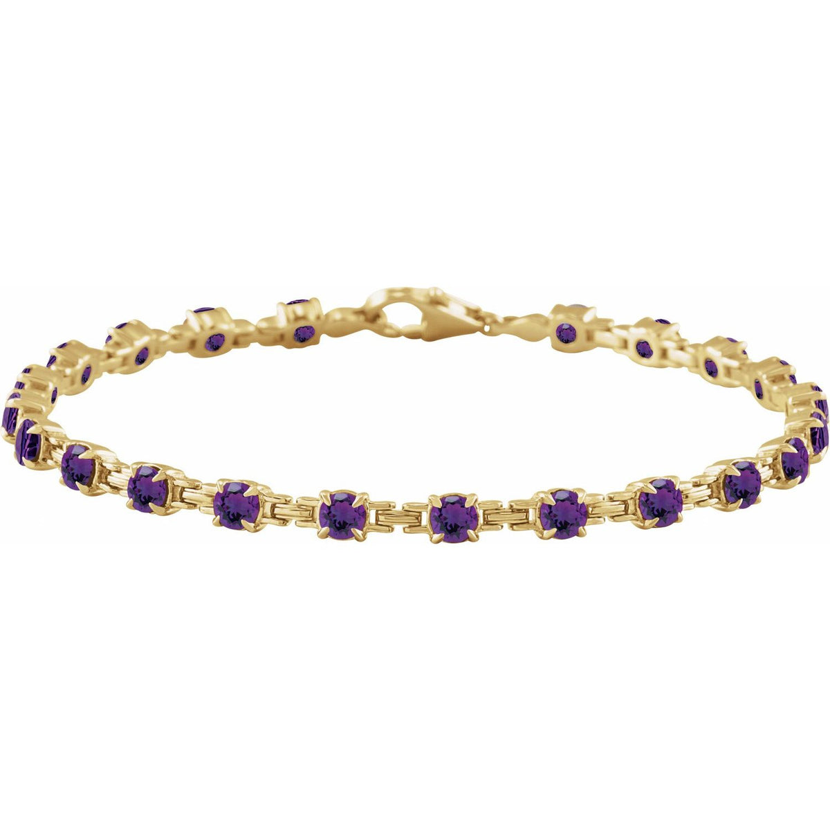 Pulseira riviera ametista – Ouro Amarelo 14k