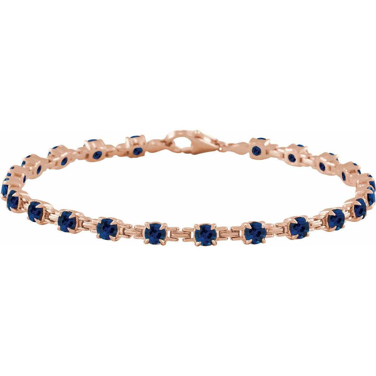 Pulseira riviera safira – Ouro Rosé 14k
