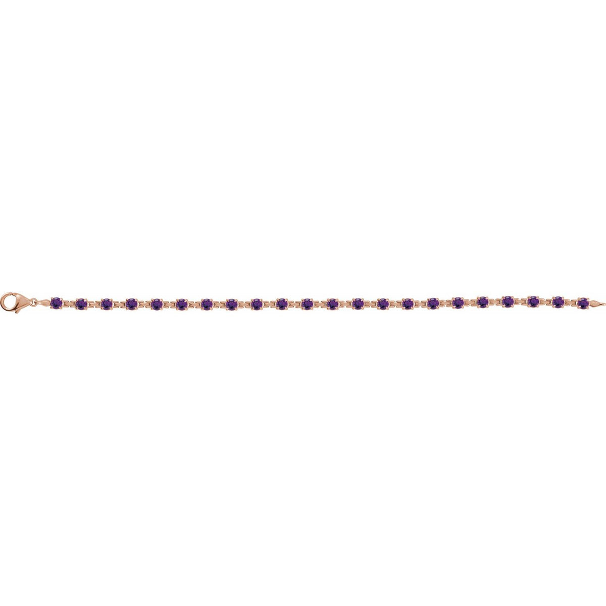 Pulseira riviera ametista – Ouro Rosé 14k