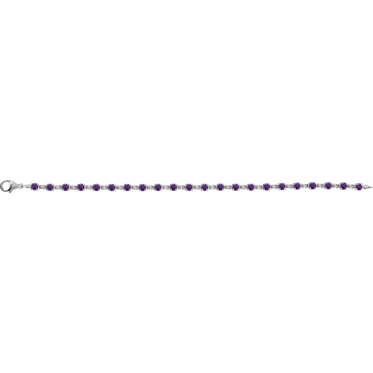 Pulseira riviera ametista – Ouro Branco 14k
