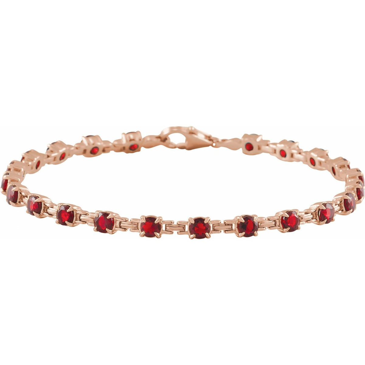 Pulseira riviera granada – Ouro Rosé 14k