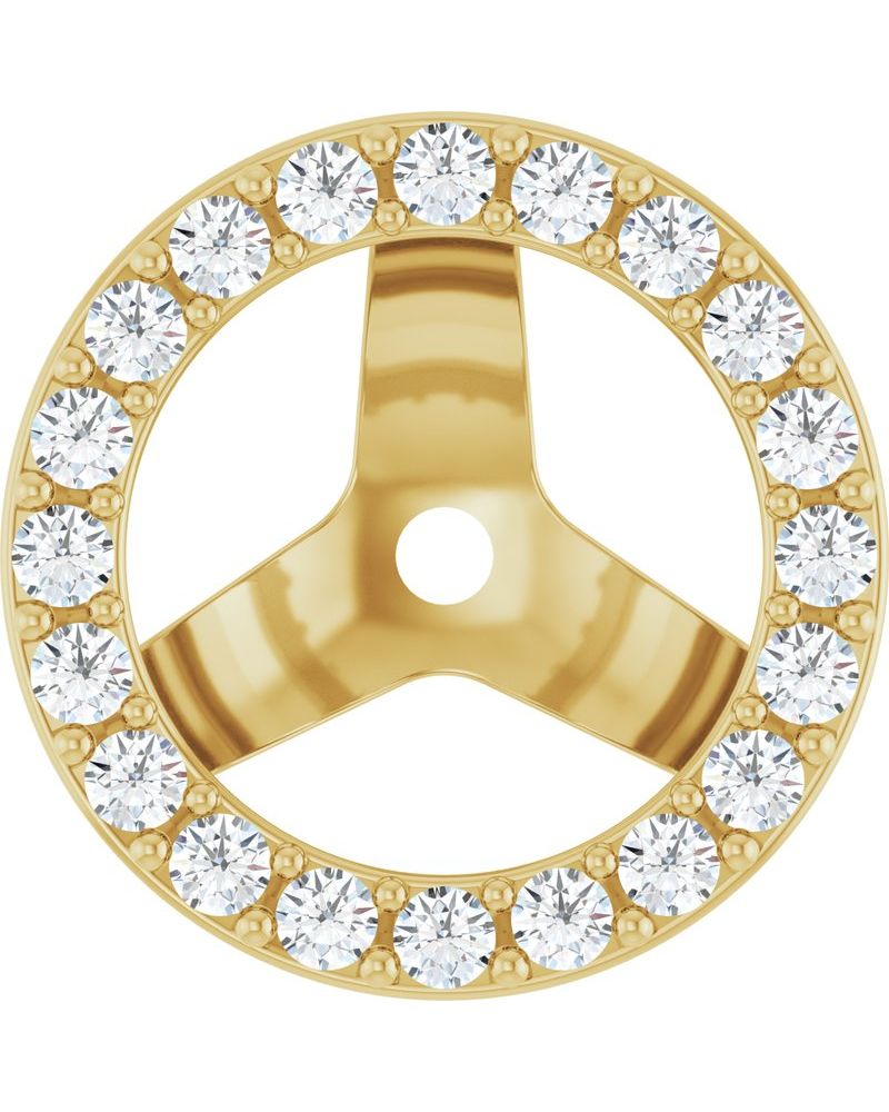 Jaqueta para Brinco Halo em Ouro 14k com Diamantes de Laboratório