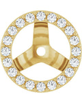 Jaqueta para Brinco Halo em Ouro 14k com Diamantes de Laboratório