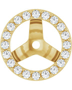 Jaqueta para Brinco Halo em Ouro 14k com Diamantes de Laboratório