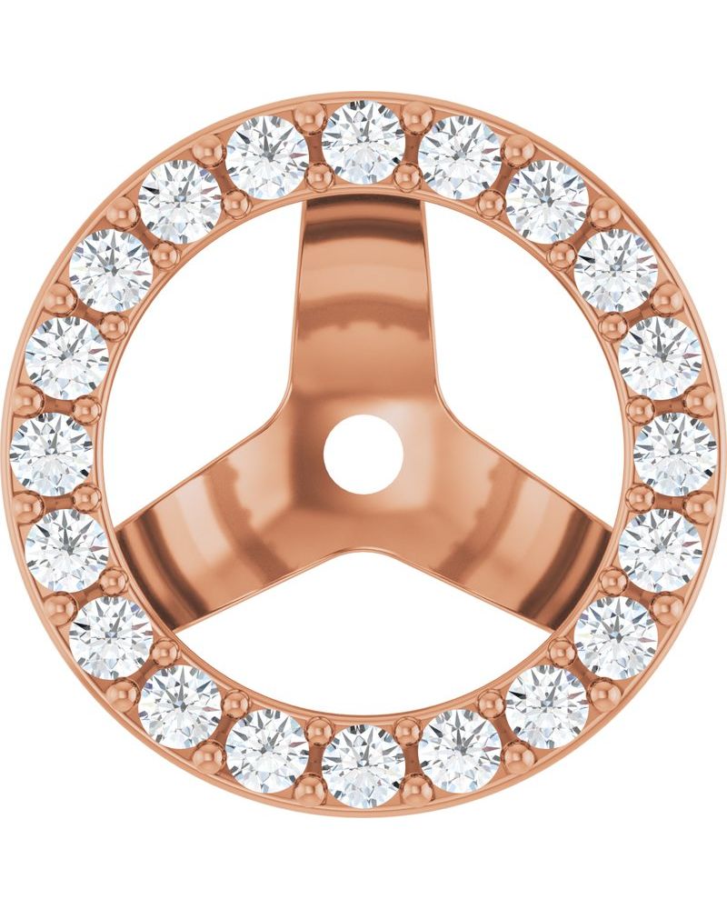 Jaqueta para Brinco Halo em Ouro 14k com Diamantes de Laboratório