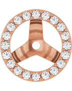 Jaqueta para Brinco Halo em Ouro 14k com Diamantes de Laboratório