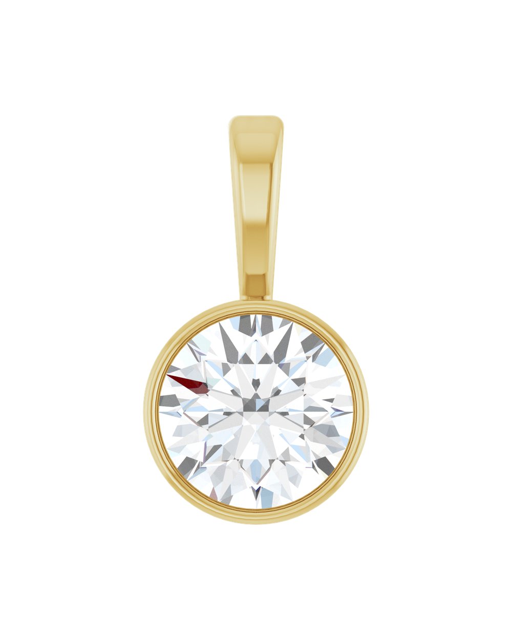 Pingente Ponto de Luz em Ouro 14k com Diamante de Laboratório – Aro Liso