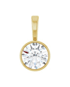 Pingente Ponto de Luz em Ouro 14k com Diamante de Laboratório – Aro Liso