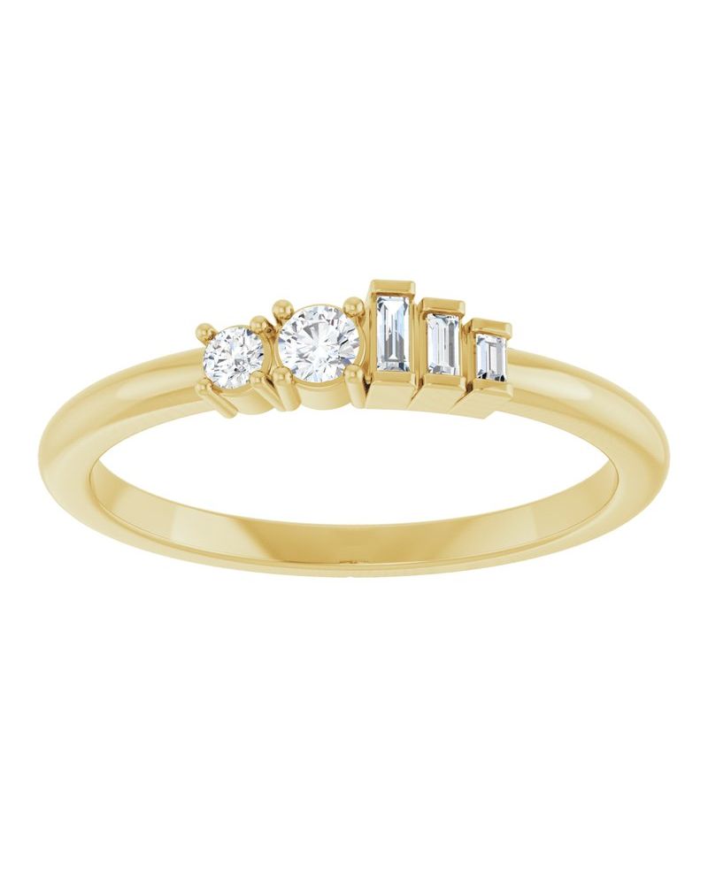 Anel Cravejado Empilhável em Ouro 14k com Diamantes Naturais – Modelo 12