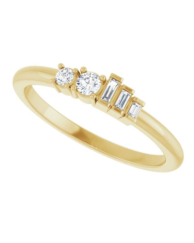 Anel Cravejado Empilhável em Ouro 14k com Diamantes Naturais – Modelo 12