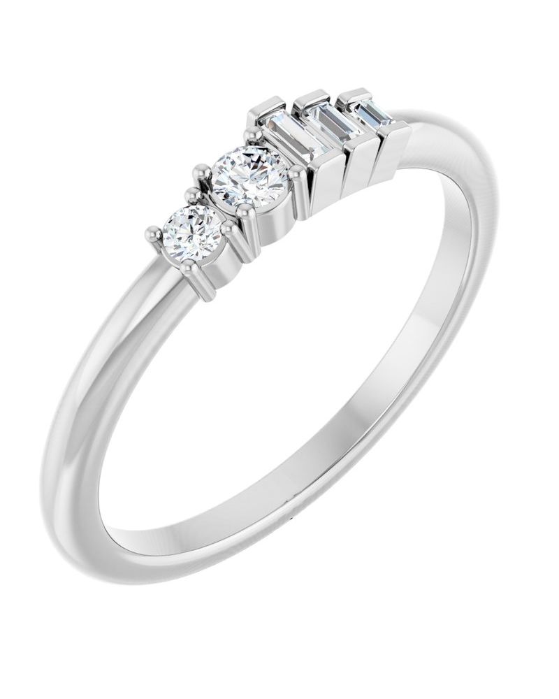 Anel Cravejado Empilhável em Ouro 14k com Diamantes Naturais – Modelo 12