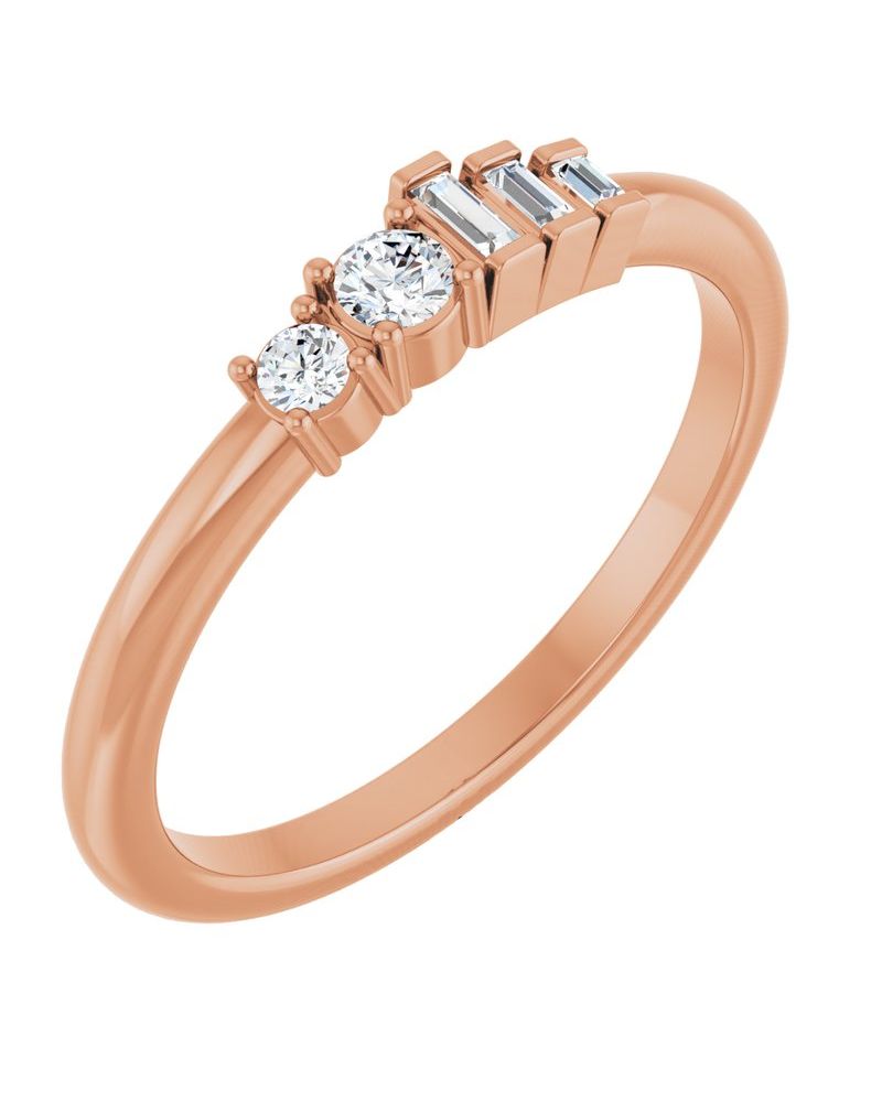 Anel Cravejado Empilhável em Ouro 14k com Diamantes Naturais – Modelo 12