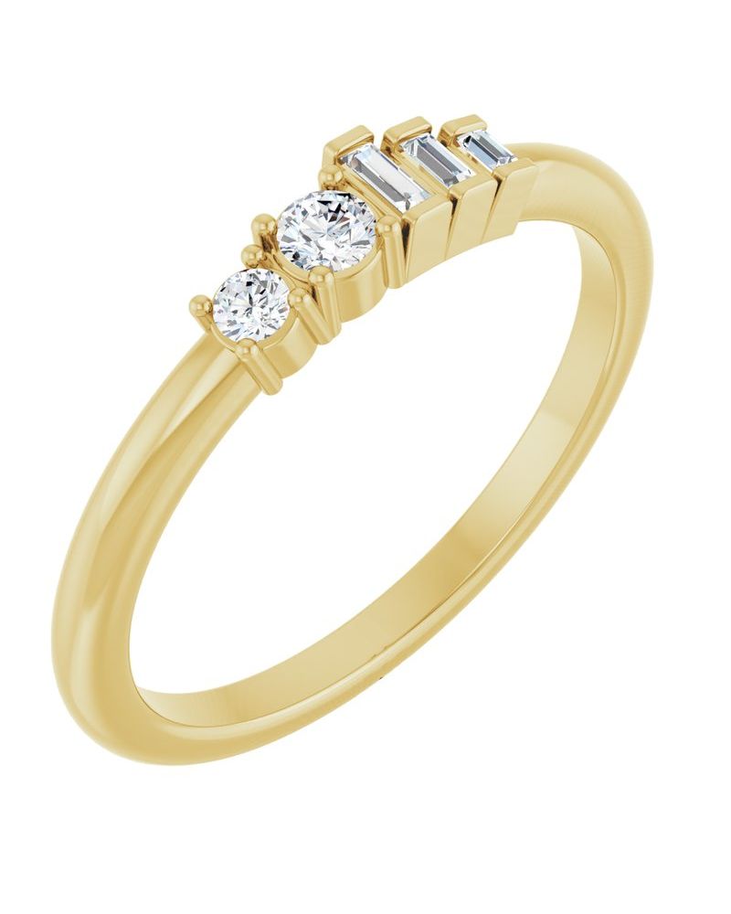 Anel Cravejado Empilhável em Ouro 14k com Diamantes Naturais – Modelo 12