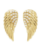 Brinco Asa de Anjo em Ouro 14k com Diamantes Naturais
