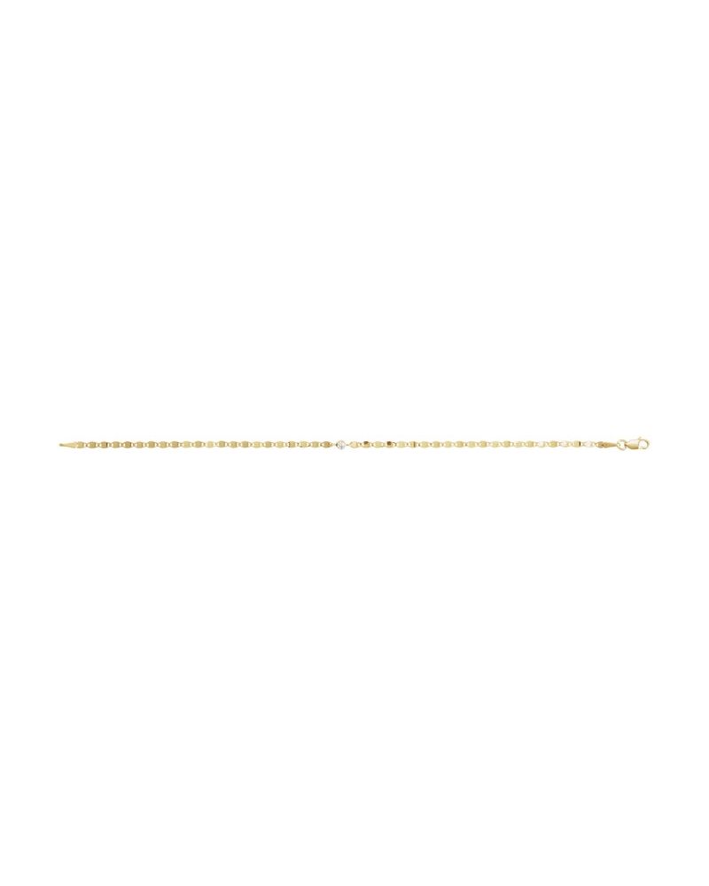 Pulseira Elos Cravejada em Ouro 14k com Diamantes Negros