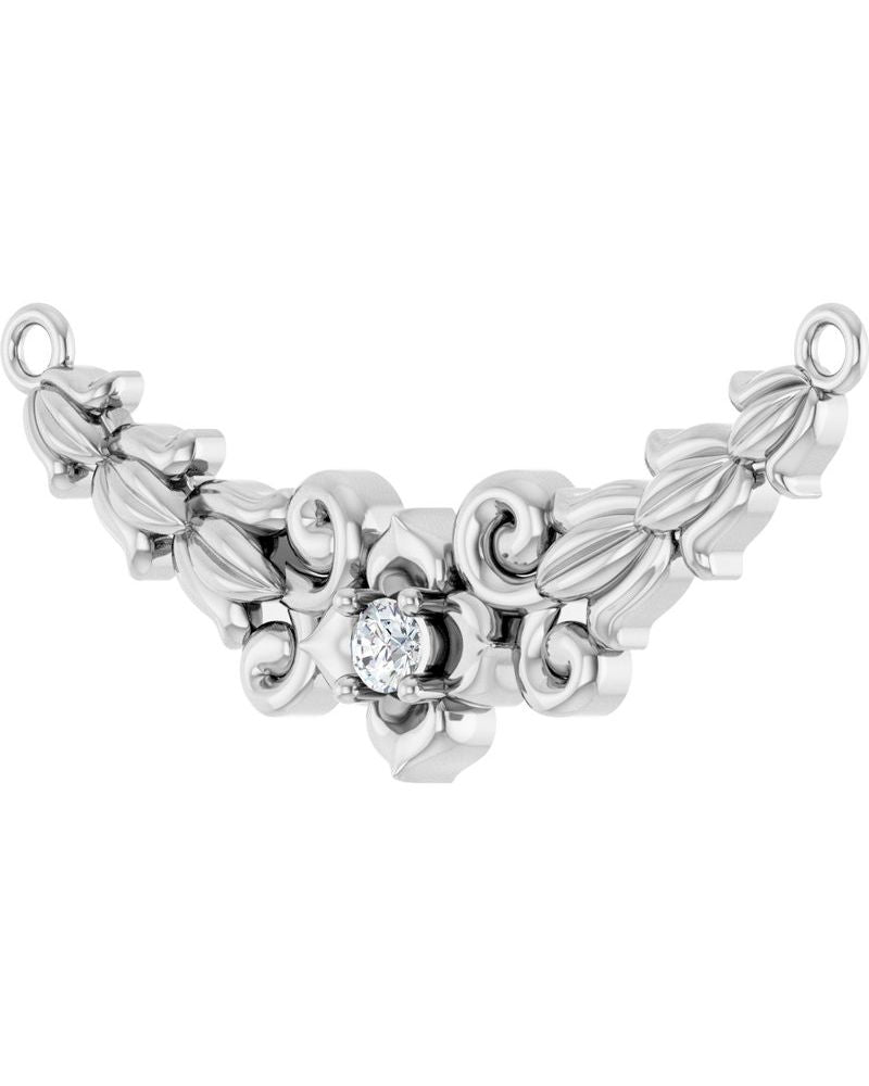 Colar Floral em Ouro 14k com Diamantes de Laboratório