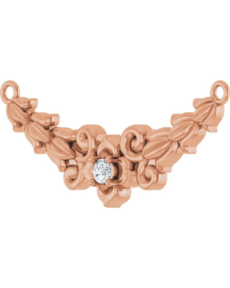 Colar Floral em Ouro 14k com Diamantes de Laboratório