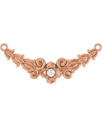 Colar Floral em Ouro 14k com Diamantes de Laboratório