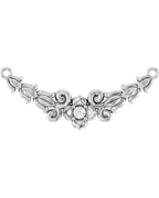 Colar Floral em Ouro 14k com Diamantes de Laboratório