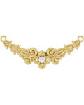 Colar Floral em Ouro 14k com Diamantes de Laboratório