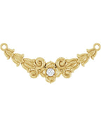 Colar Floral em Ouro 14k com Diamantes de Laboratório