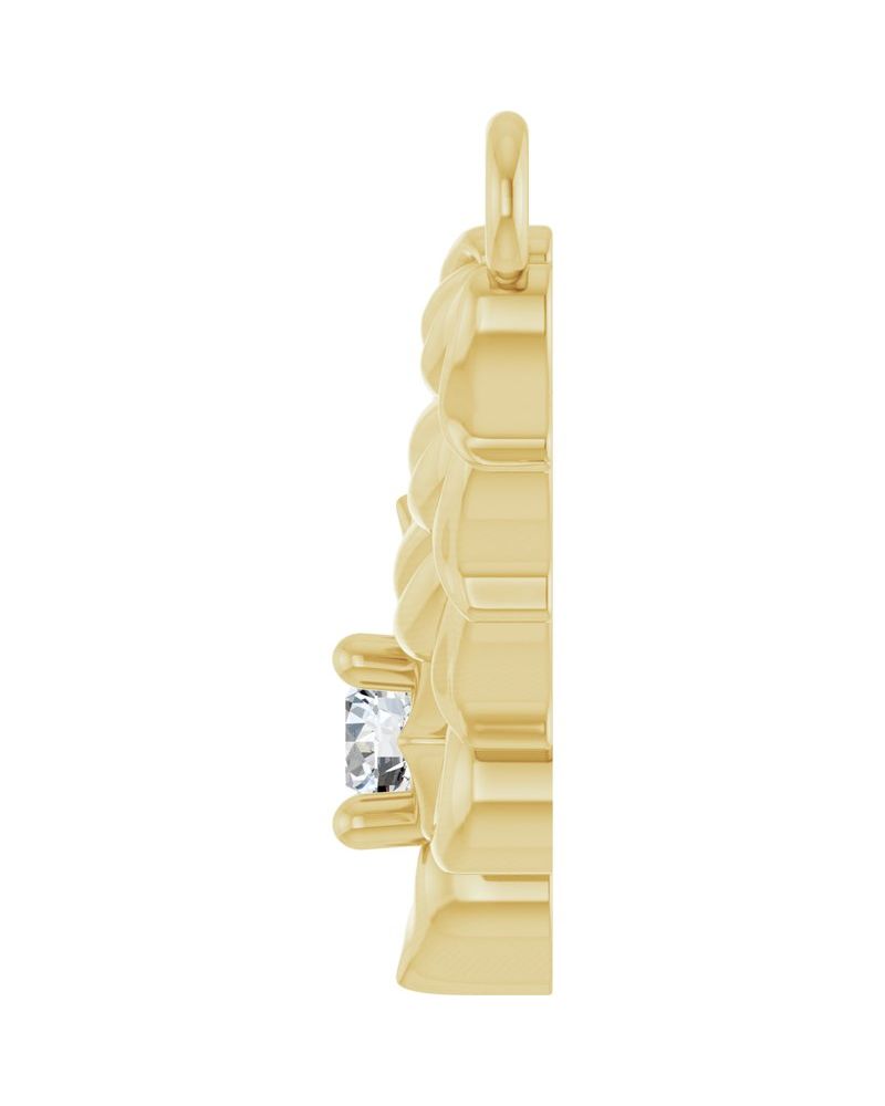 Colar Floral em Ouro 14k com Diamantes de Laboratório
