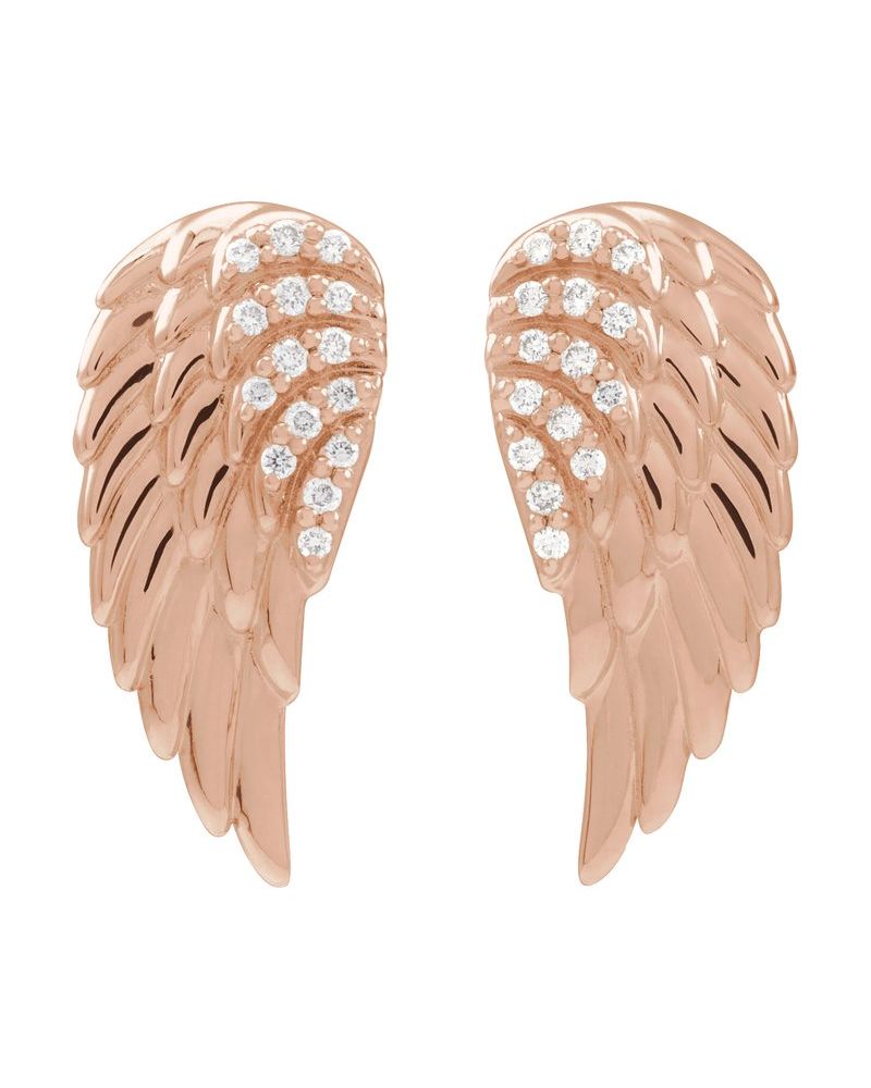 Brinco Asa de Anjo em Ouro 14k com Diamantes Naturais
