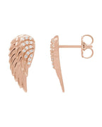 Brinco Asa de Anjo em Ouro 14k com Diamantes Naturais
