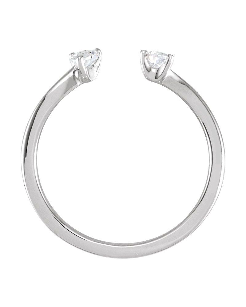Anel Duas Pedras em Ouro 14k com Diamantes de Laboratório – Modelo 2
