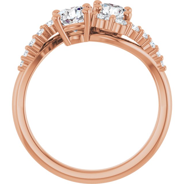 Anel Toi et Moi Delicado – Rosé 14k – vista frontal