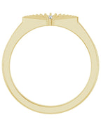 Anel Leque em Ouro 14k com Diamantes Naturais