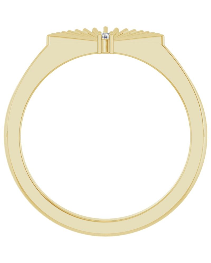 Anel Leque em Ouro 14k com Diamantes Naturais