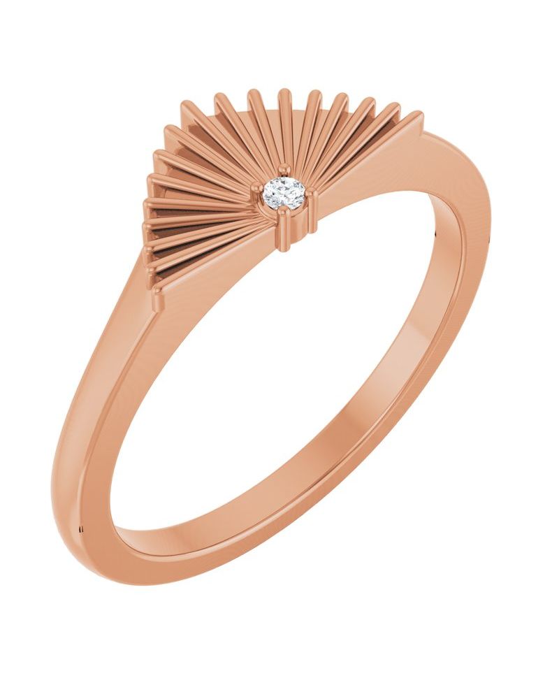 Anel Leque em Ouro 14k com Diamantes Naturais