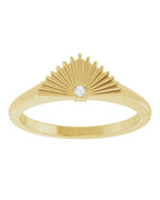 Anel Leque em Ouro 14k com Diamantes Naturais