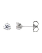 Brinco Ponto de Luz Redondo Três Garras Arabesco em Ouro 14k com Diamantes de Laboratório – Modelo 2