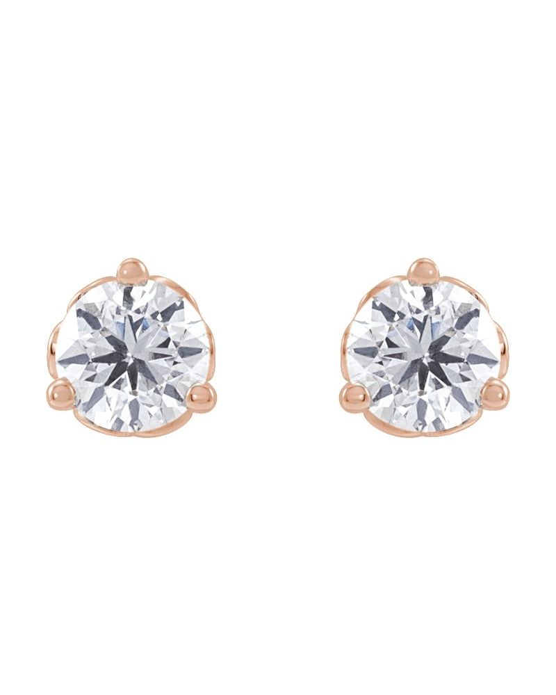 Brinco Ponto de Luz Redondo Três Garras Arabesco em Ouro 14k com Diamantes de Laboratório – Modelo 2