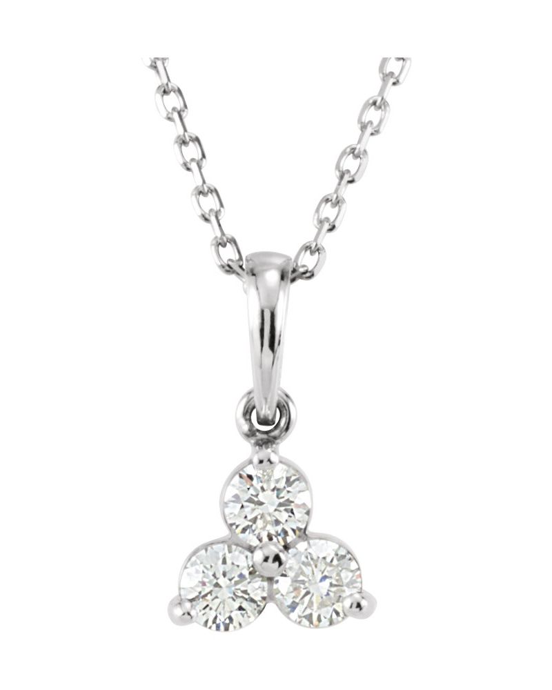 Colar Três Pedras em Ouro 14k com Diamantes Naturais – Modelo 4