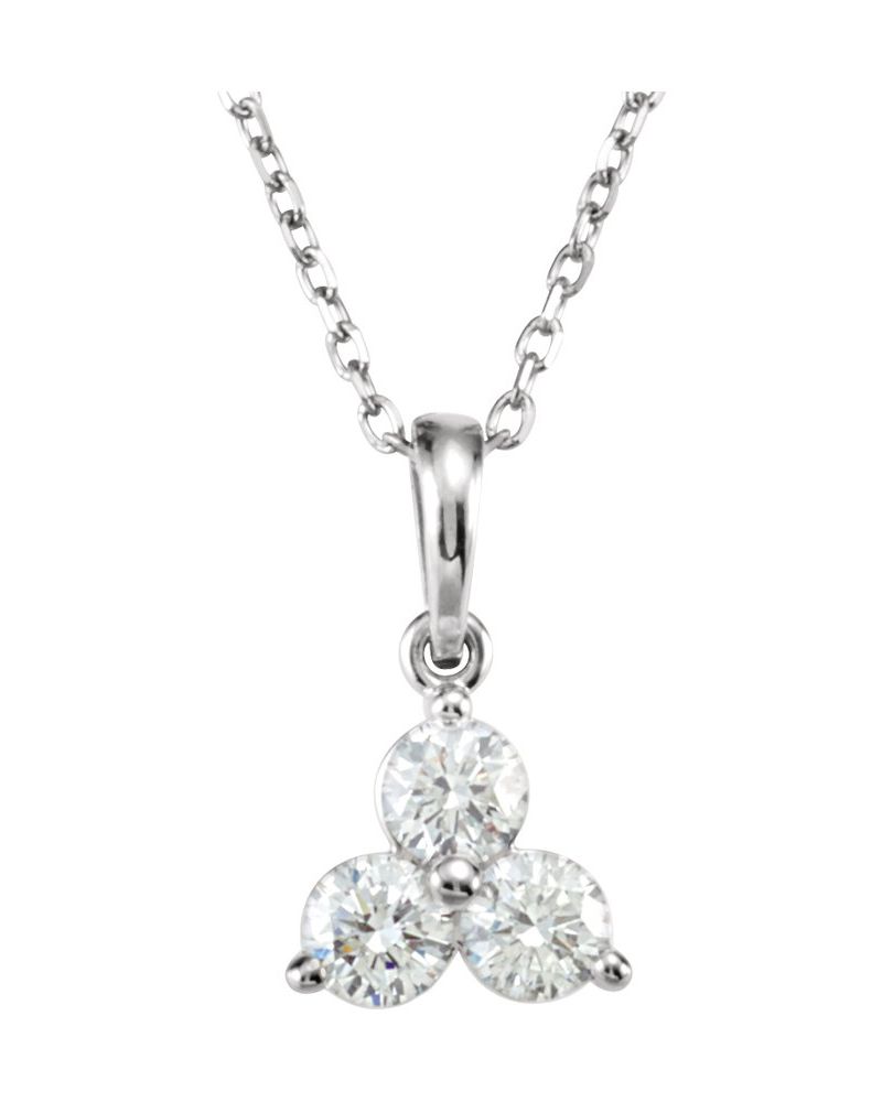 Colar Três Pedras em Ouro 14k com Diamantes Naturais – Modelo 4