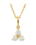Colar Três Pedras em Ouro 14k com Diamantes Naturais – Modelo 4