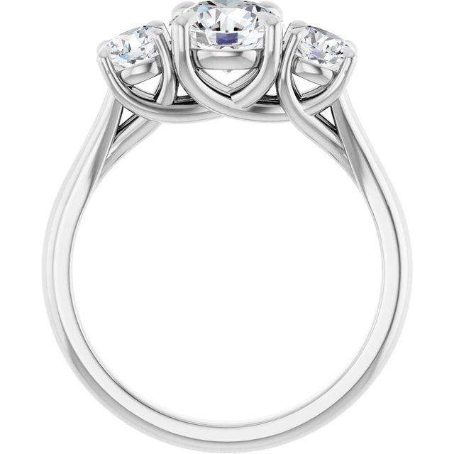 Três Pedras – Modelo 4 – Branco 14k – vista frontal